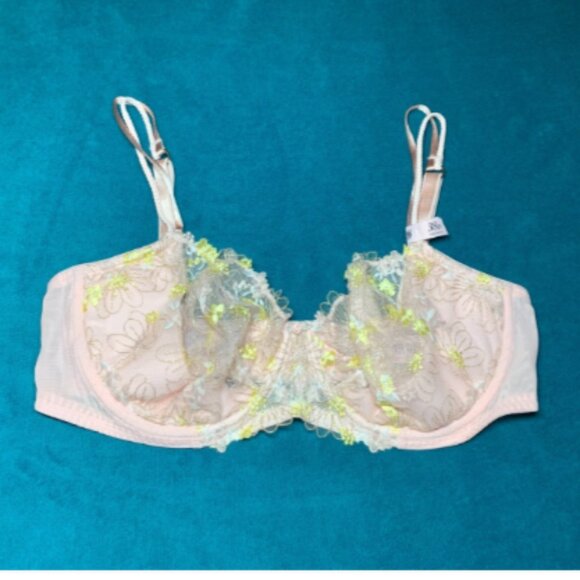 Victoria's Secret Dream Angels Wicked Wildflower Embroidery Unlined Bra 38D Set - Picture 8 of 16